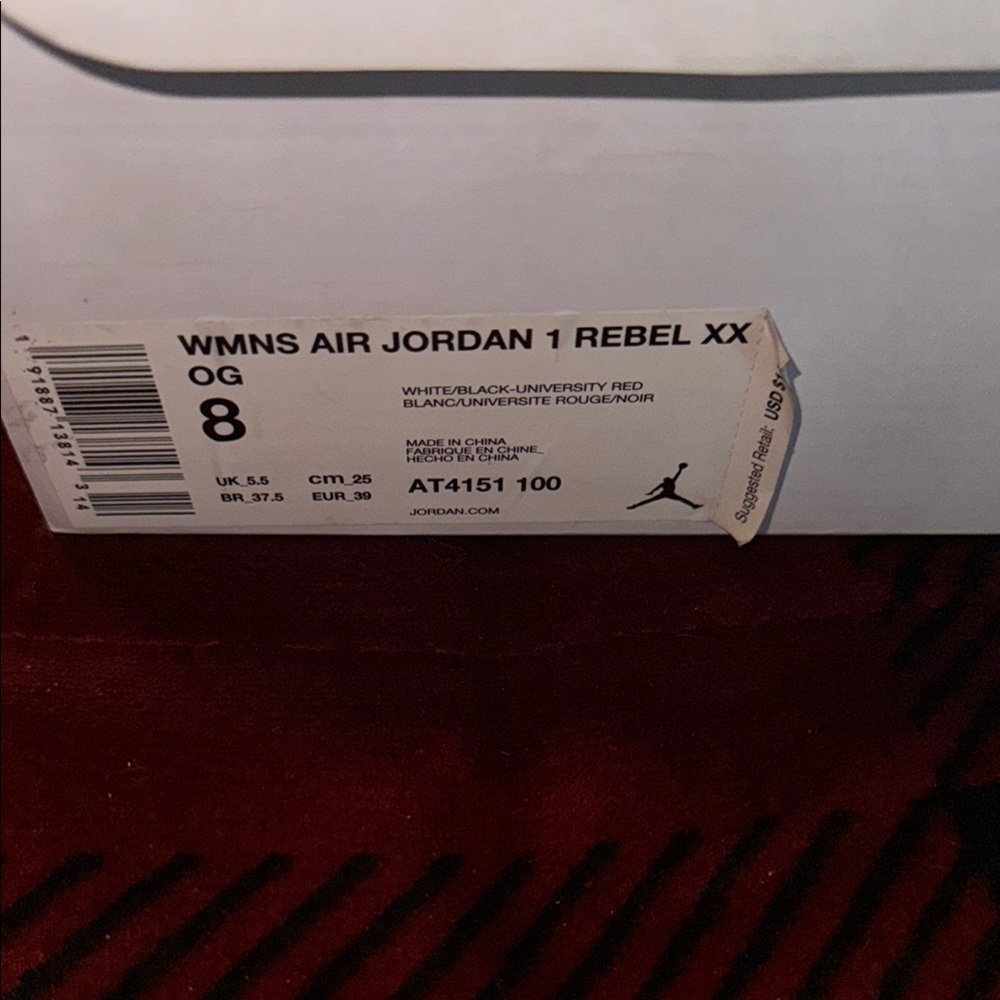 Nike Air Jordan 1 **Rare**Red and White Womens Sneakers - Picture 6 of 7